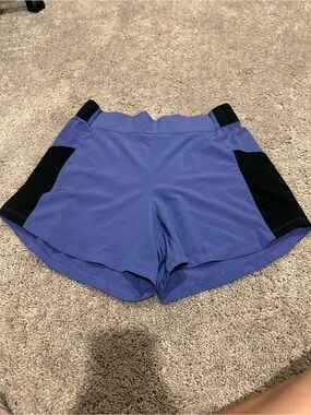 Columbia Women's Periwinkle Athletic Shorts with Black Side Panels